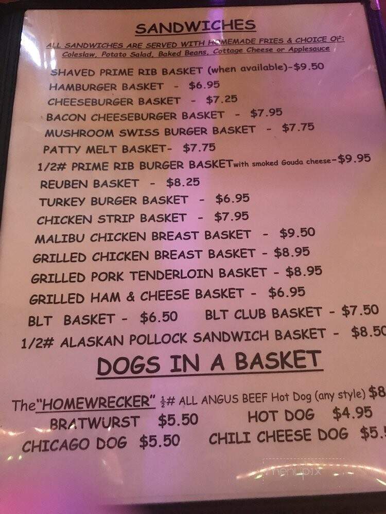 Nowhere Bar & Grill - Rolling Prairie, IN menu_pic
