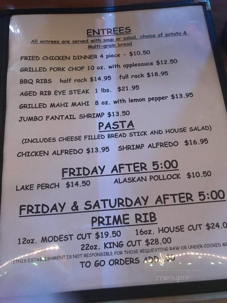 Nowhere Bar & Grill - Rolling Prairie, IN menu_pic