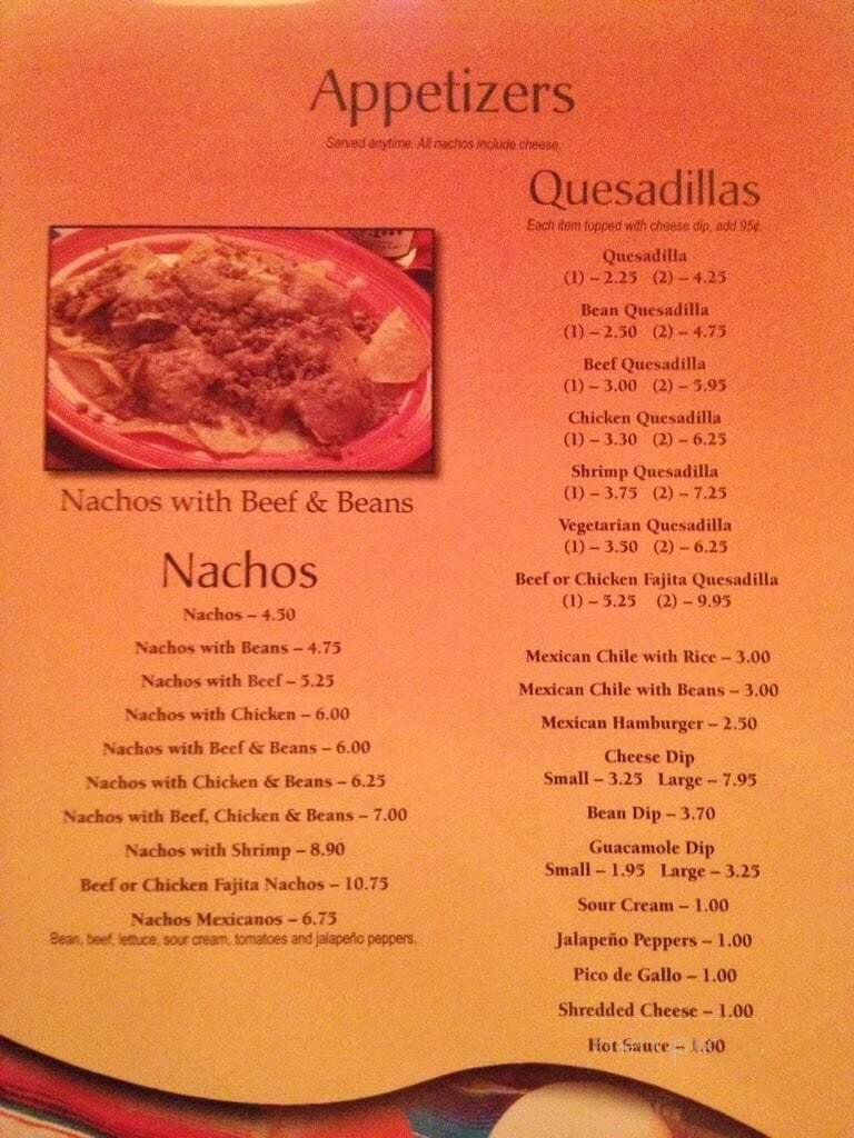 Los Mexicanos Restaurante - Oxford, AL menu_pic