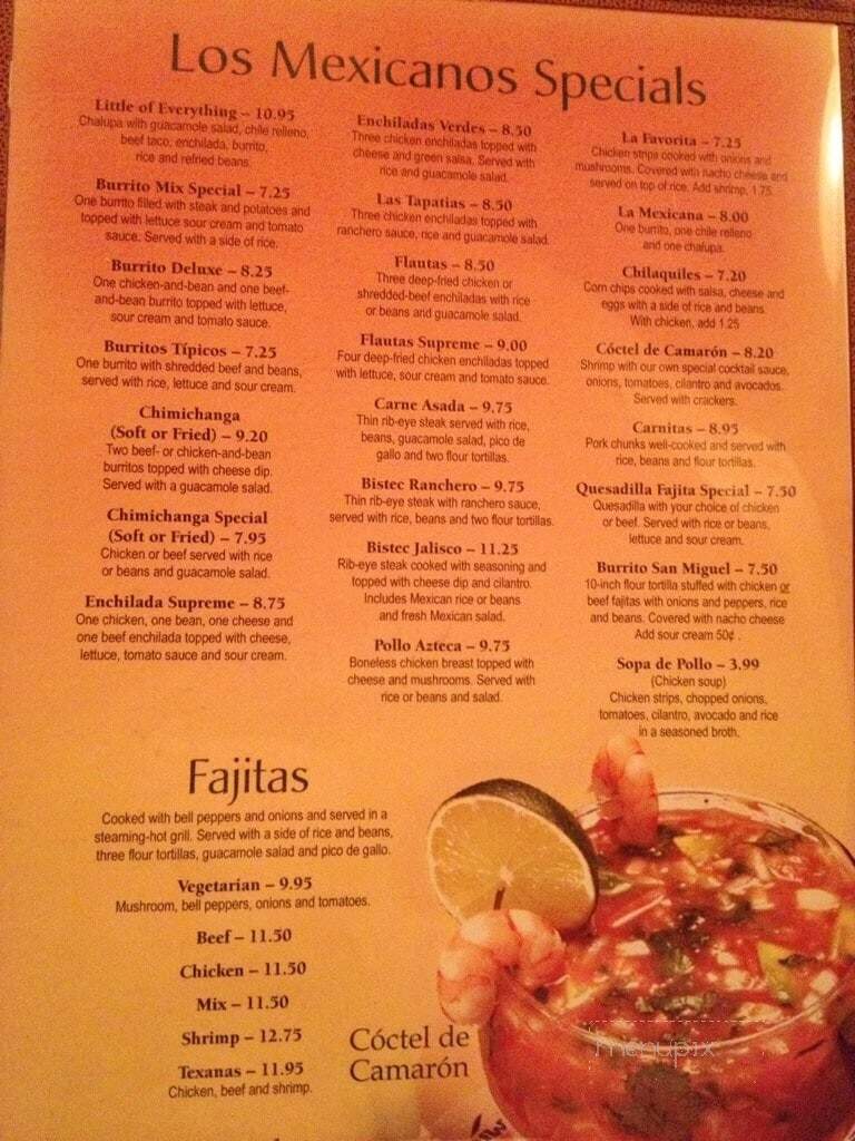 Los Mexicanos Restaurante - Oxford, AL menu_pic