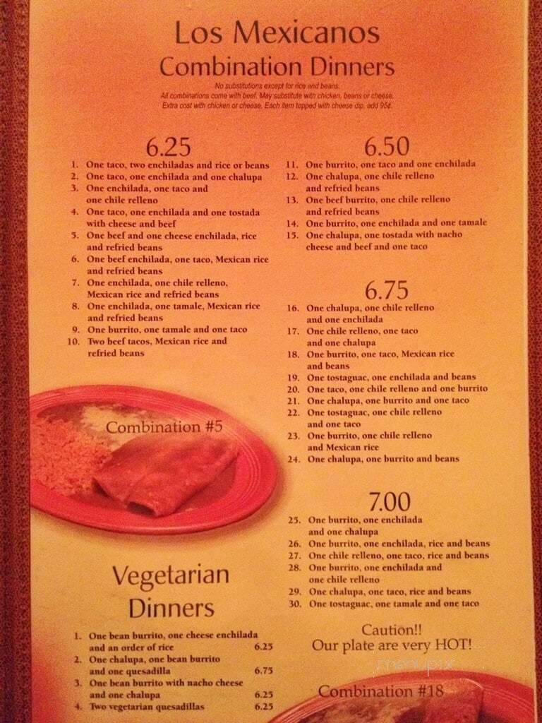 Los Mexicanos Restaurante - Oxford, AL menu_pic