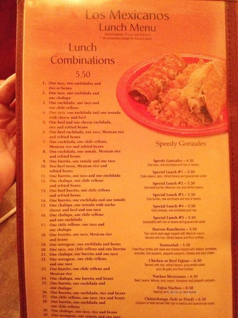 Los Mexicanos Restaurante - Oxford, AL menu_pic