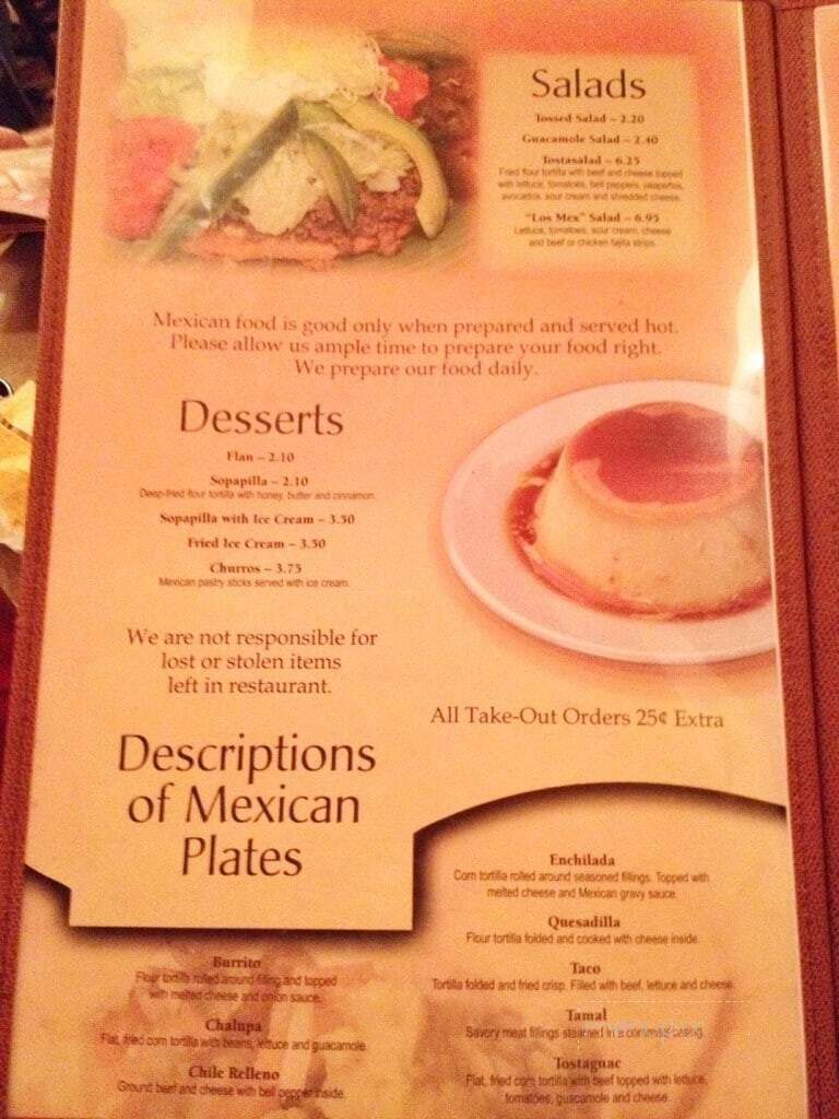 Los Mexicanos Restaurante - Oxford, AL menu_pic