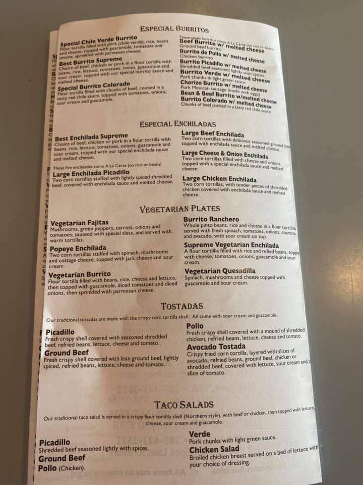 Mi Pueblo - Priest River, ID menu_pic