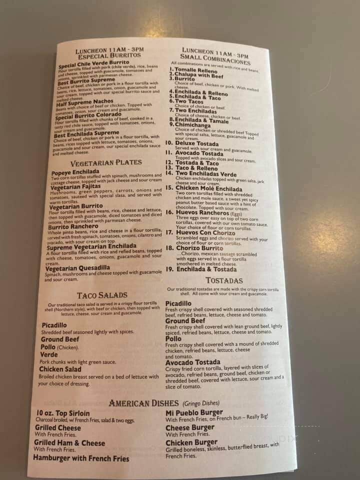 Mi Pueblo - Priest River, ID menu_pic