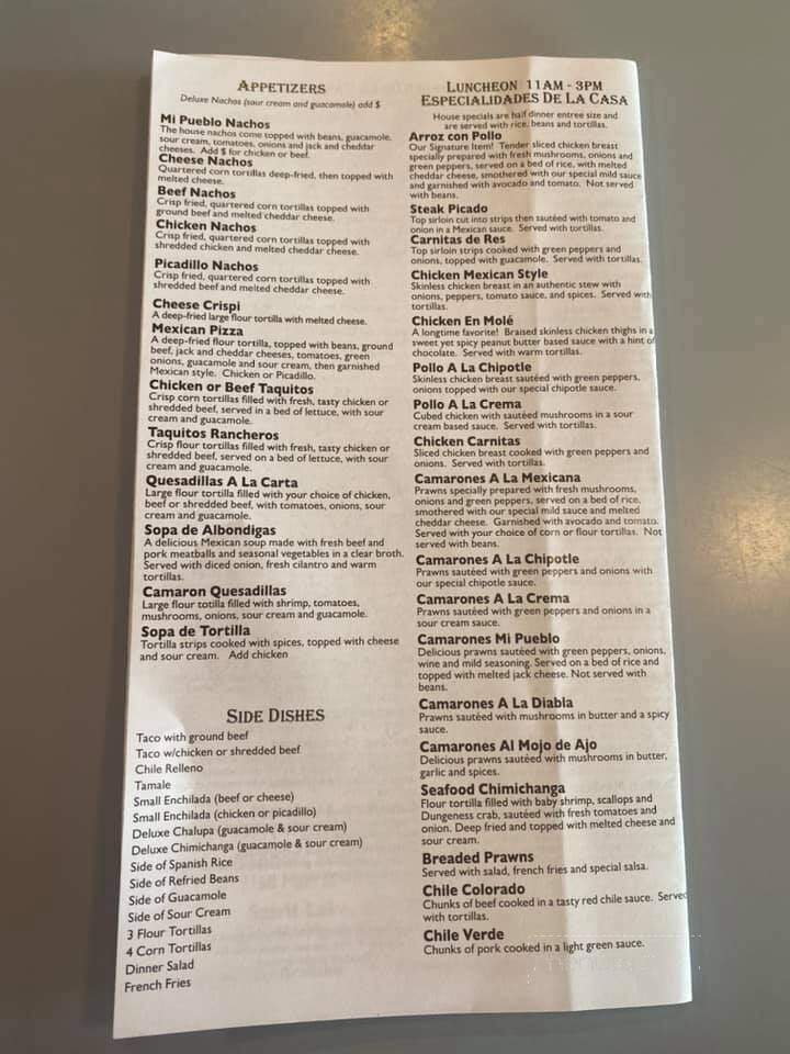 Mi Pueblo - Priest River, ID menu_pic