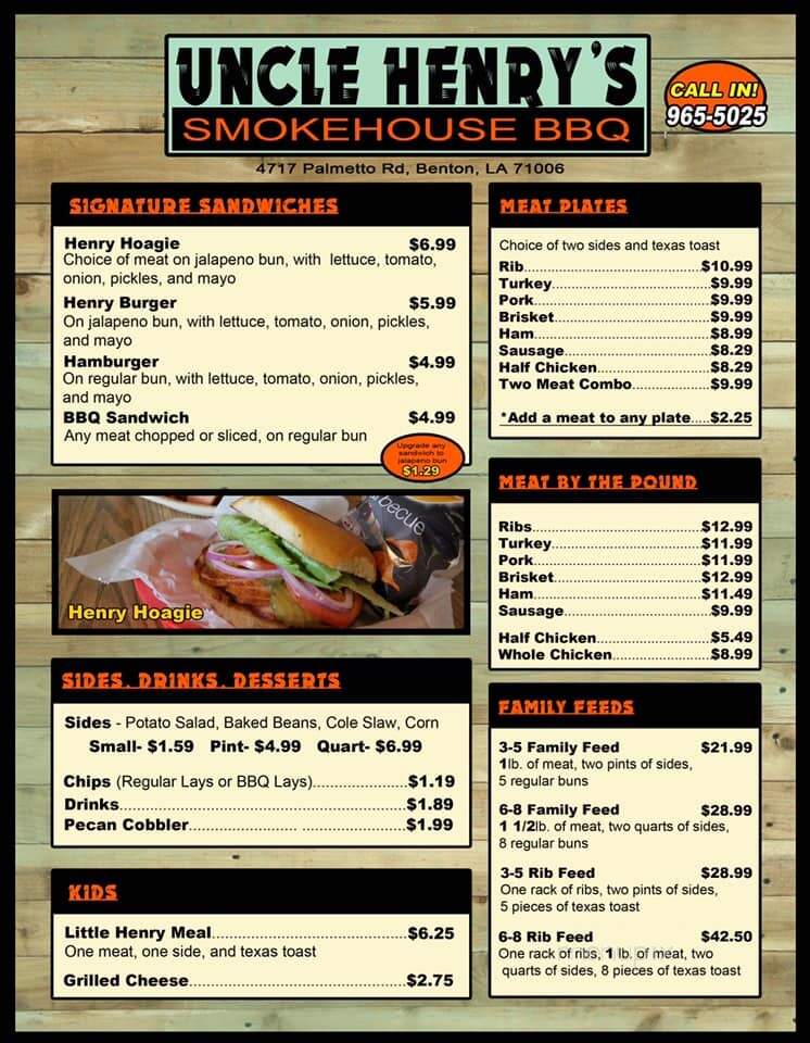Uncle Henry's Smokehouse BBQ - Benton, LA