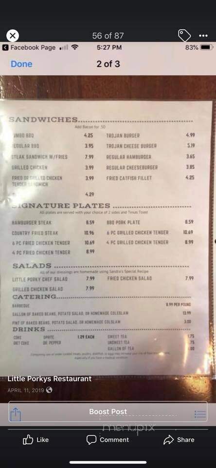 Little Porkys - Columbus, MS menu_pic