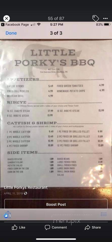 Little Porkys - Columbus, MS menu_pic