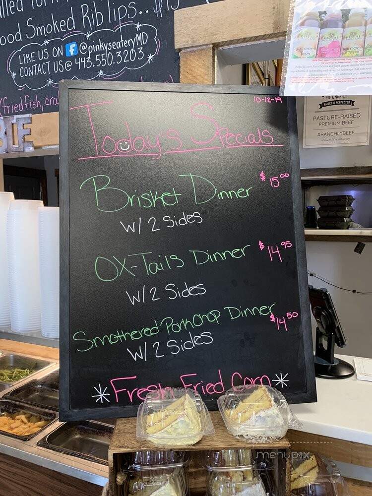 Pinky's Eatery - Owings, MD menu_pic