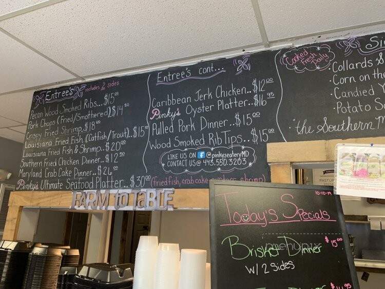 Pinky's Eatery - Owings, MD menu_pic