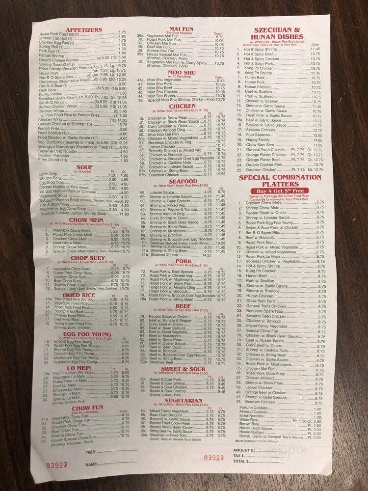 Hing Hing Kitchen - Lindenhurst, NY menu_pic