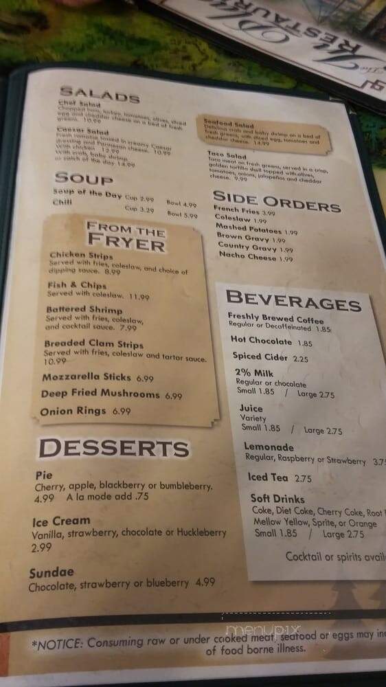 In Place - Forks, WA menu_pic