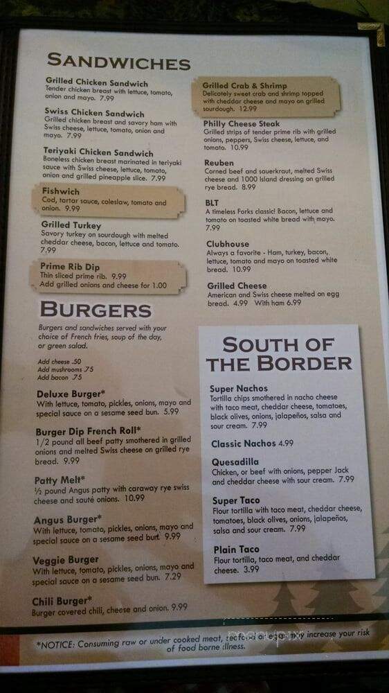 In Place - Forks, WA menu_pic