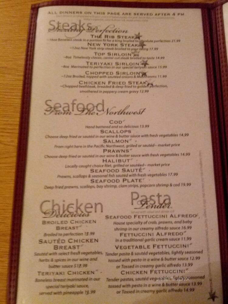 In Place - Forks, WA menu_pic