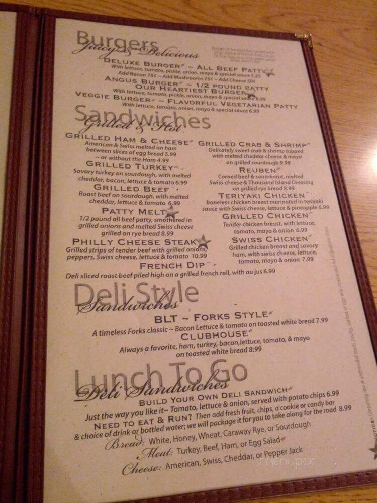In Place - Forks, WA menu_pic
