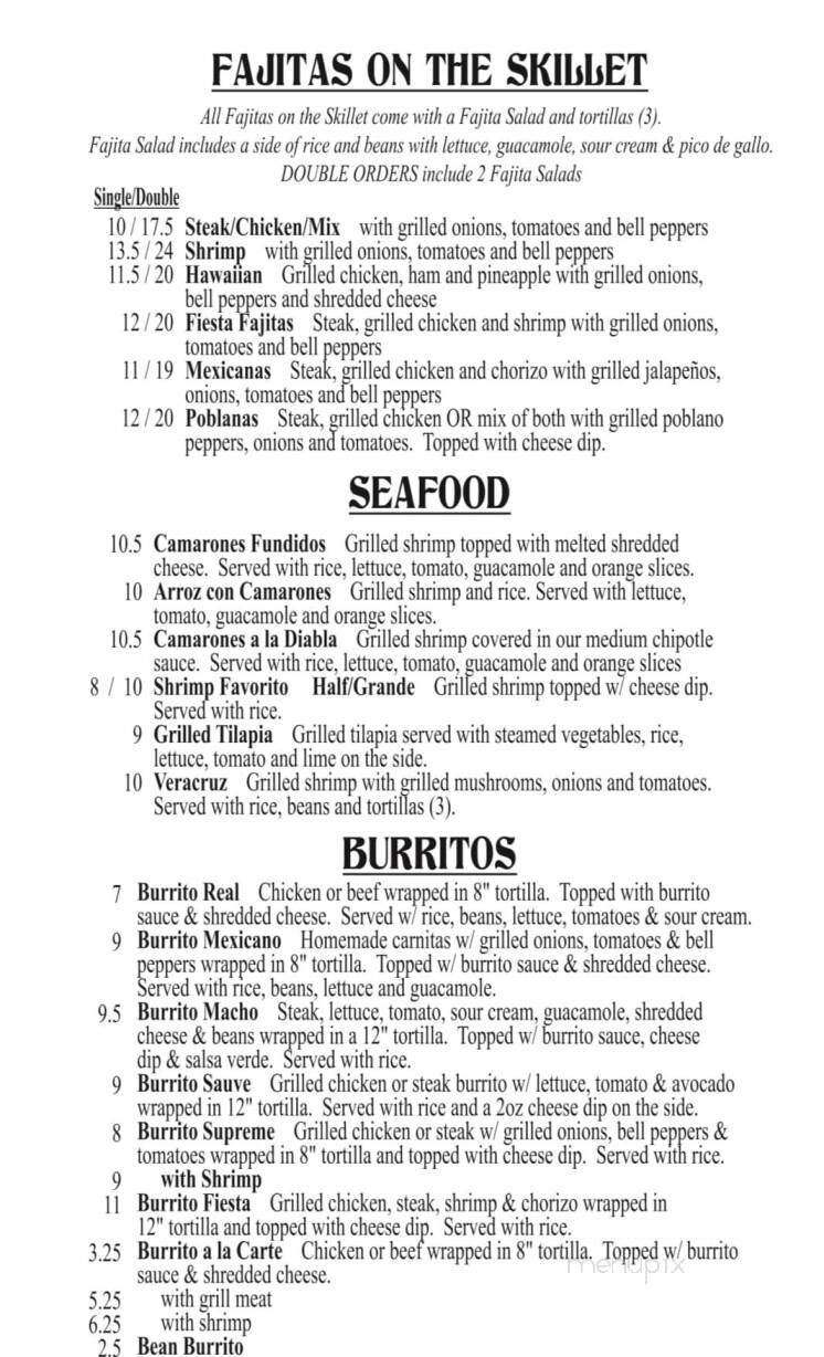 Sombrero Mexican Grill - Crump, TN menu_pic