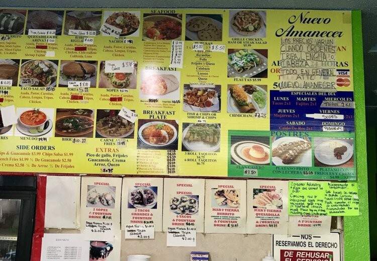 El Amanecer - Pasco, WA menu_pic