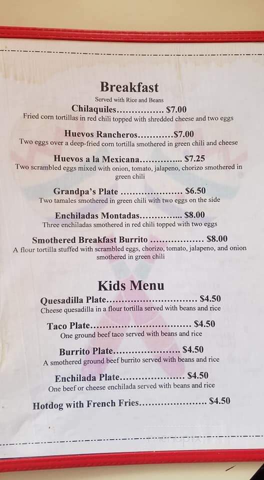 Los Dominguez Family Mexican - Wheatland, WY menu_pic