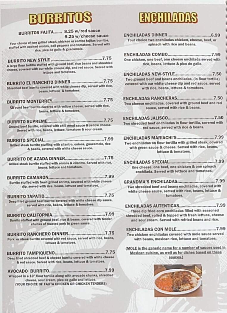 Los Mariachis - Anderson, MO menu_pic