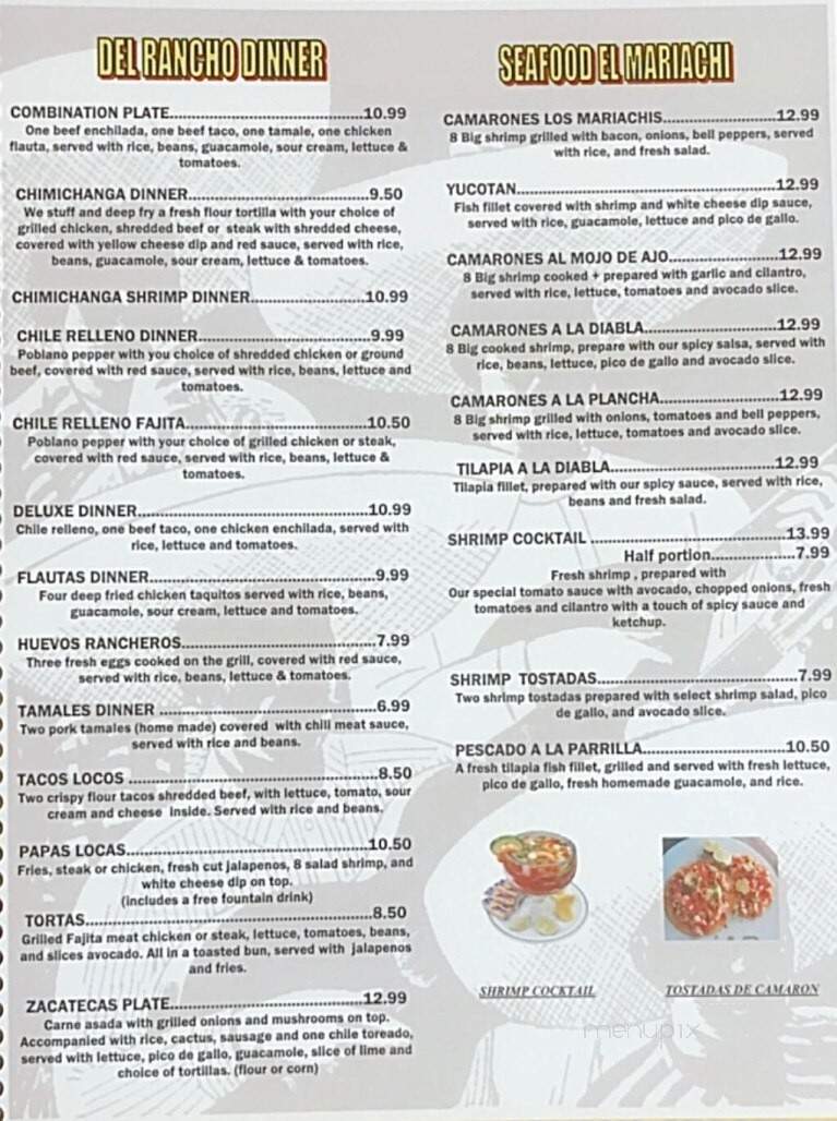 Los Mariachis - Anderson, MO menu_pic