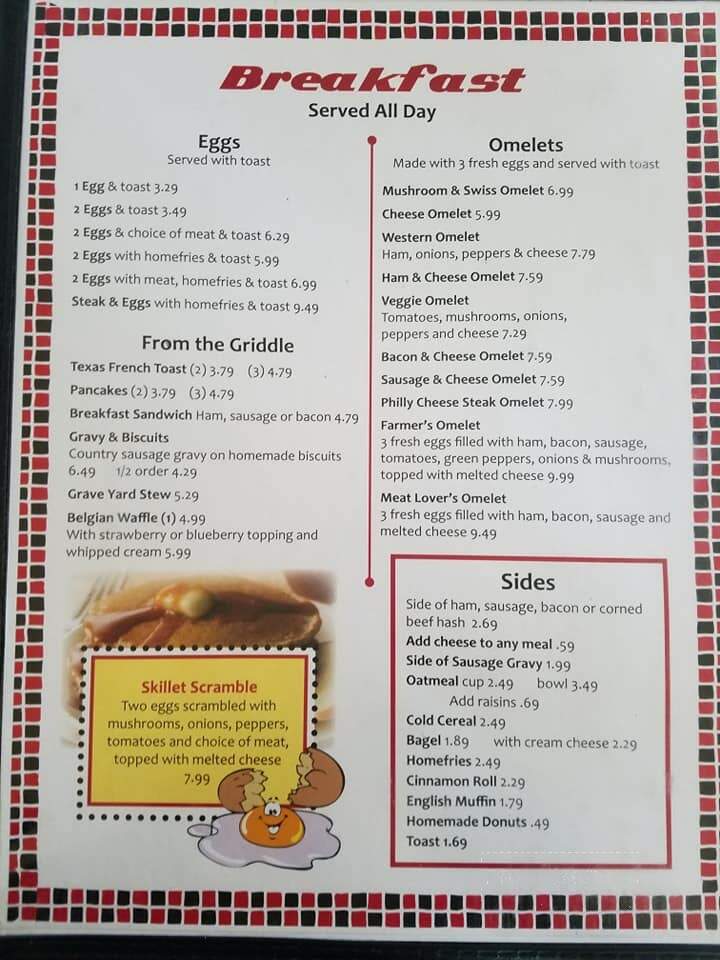 Modern Diner - Wellsville, NY menu_pic