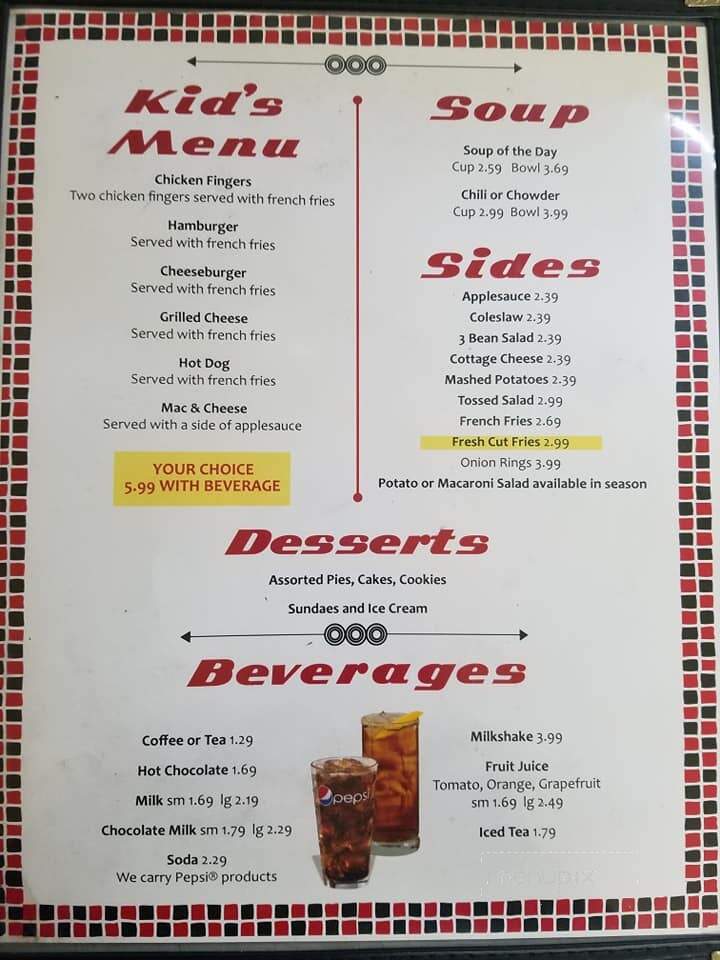 Modern Diner - Wellsville, NY menu_pic