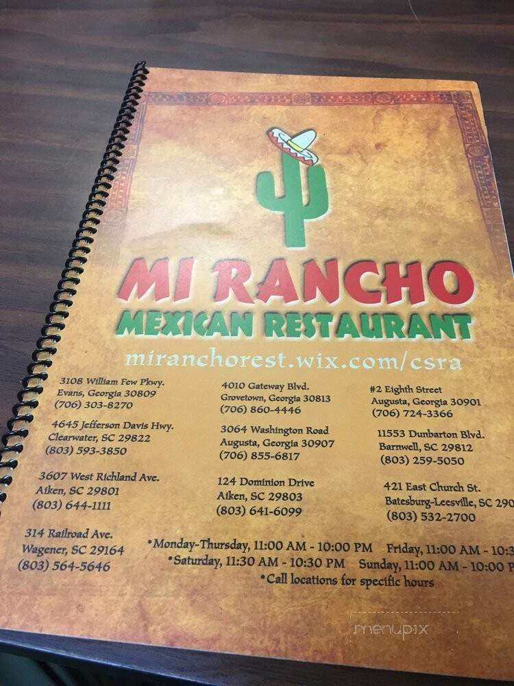 Mi Rancho - Barnwell, SC menu_pic