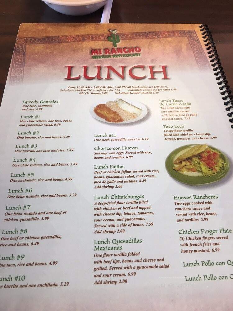 Mi Rancho - Barnwell, SC menu_pic