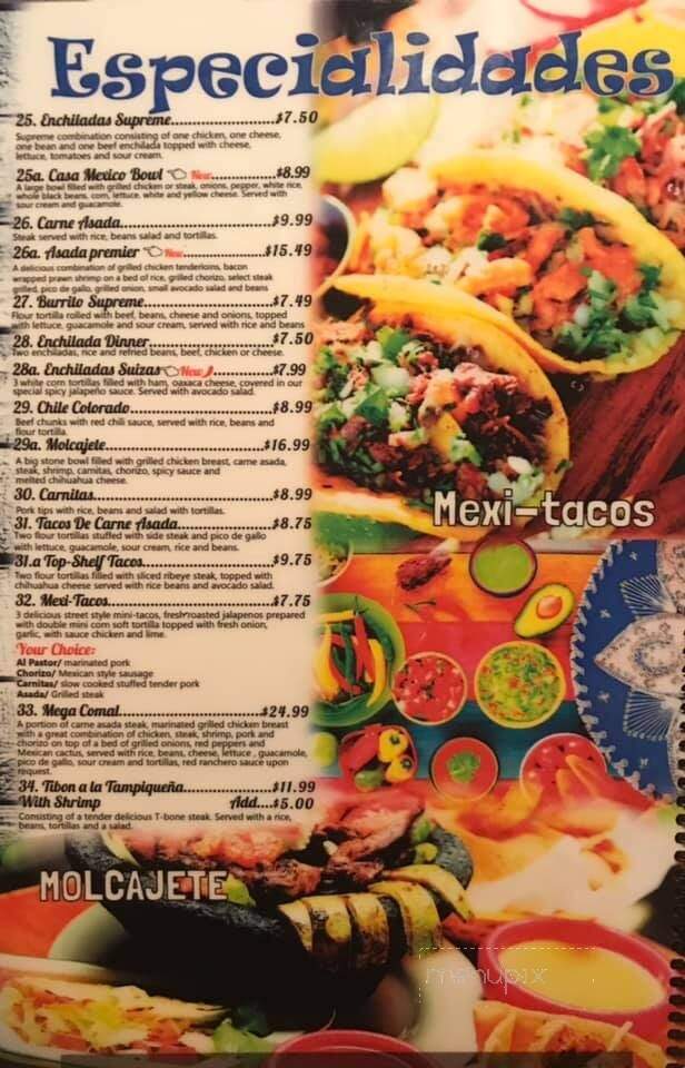 Casa Mexico Bar & Grill - Tullahoma, TN menu_pic