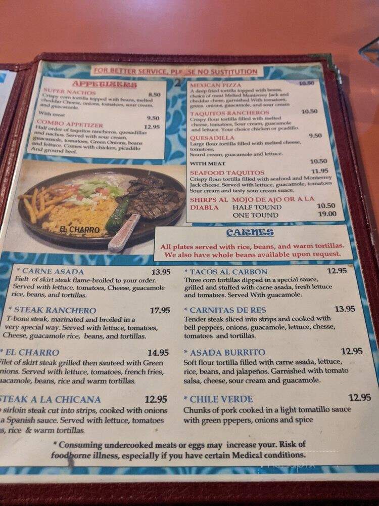 Bandon Rancho Viejo - Bandon, OR menu_pic