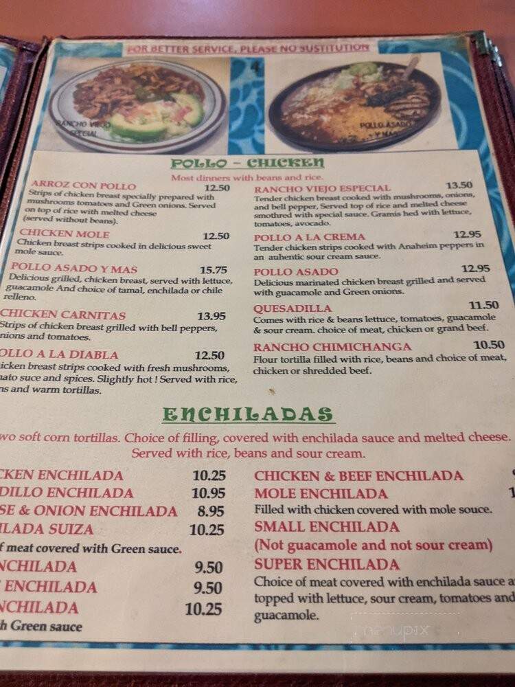 Bandon Rancho Viejo - Bandon, OR menu_pic