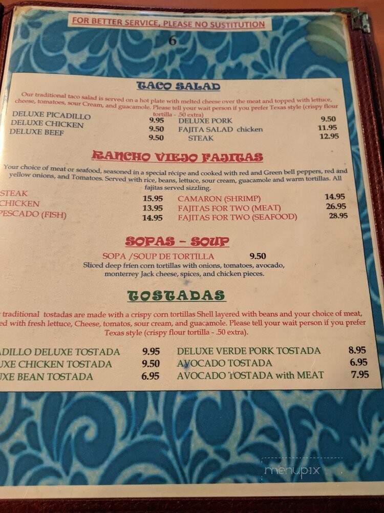 Bandon Rancho Viejo - Bandon, OR menu_pic
