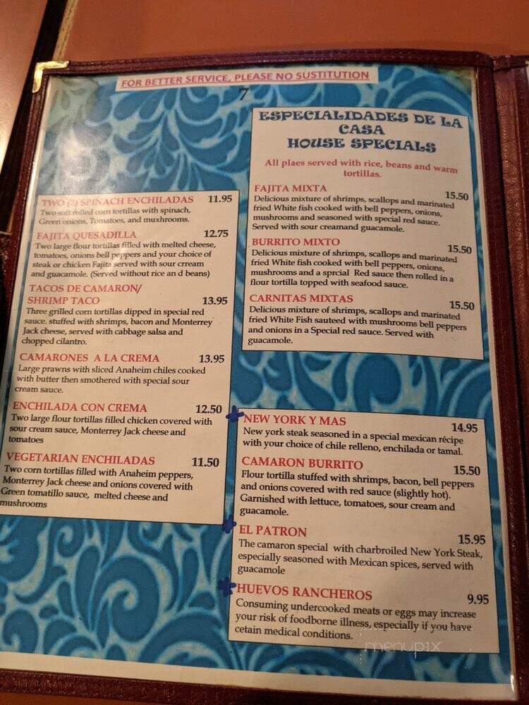 Bandon Rancho Viejo - Bandon, OR menu_pic