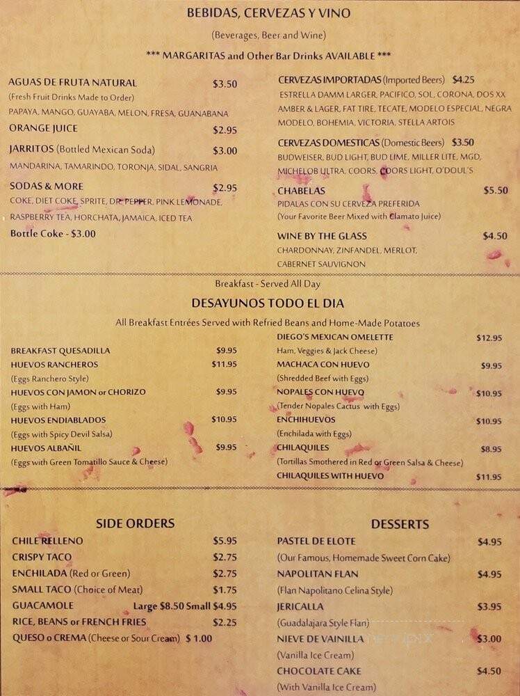 Salsas Restaurant - Cathedral City, CA menu_pic
