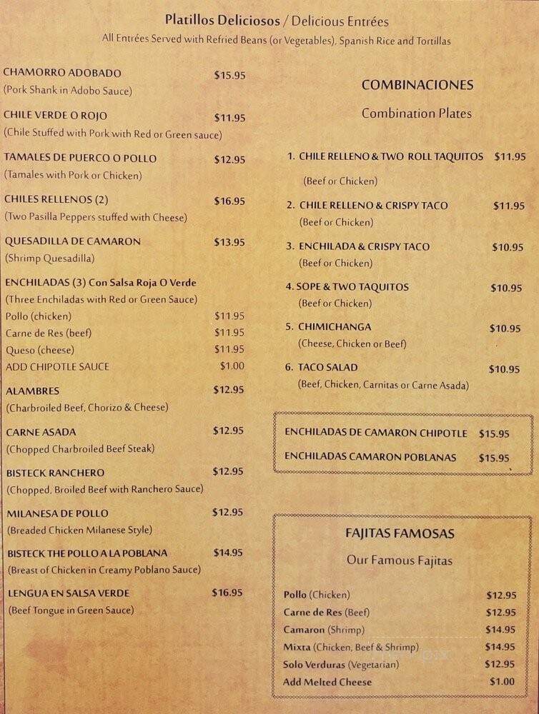 Salsas Restaurant - Cathedral City, CA menu_pic