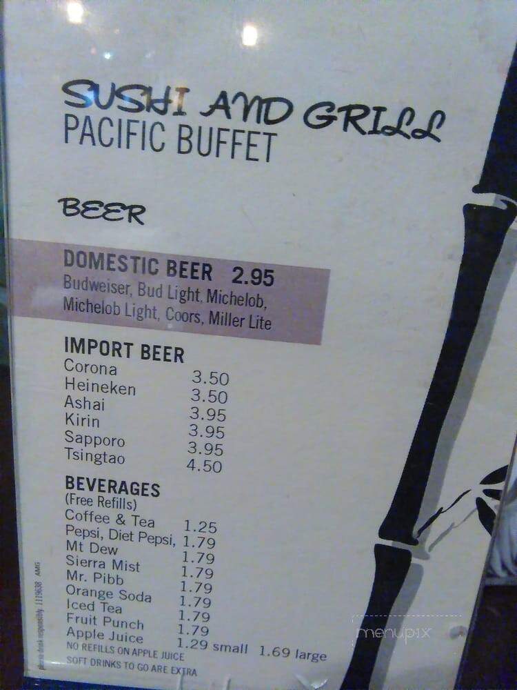 Pacific Buffet - Marietta, GA menu_pic