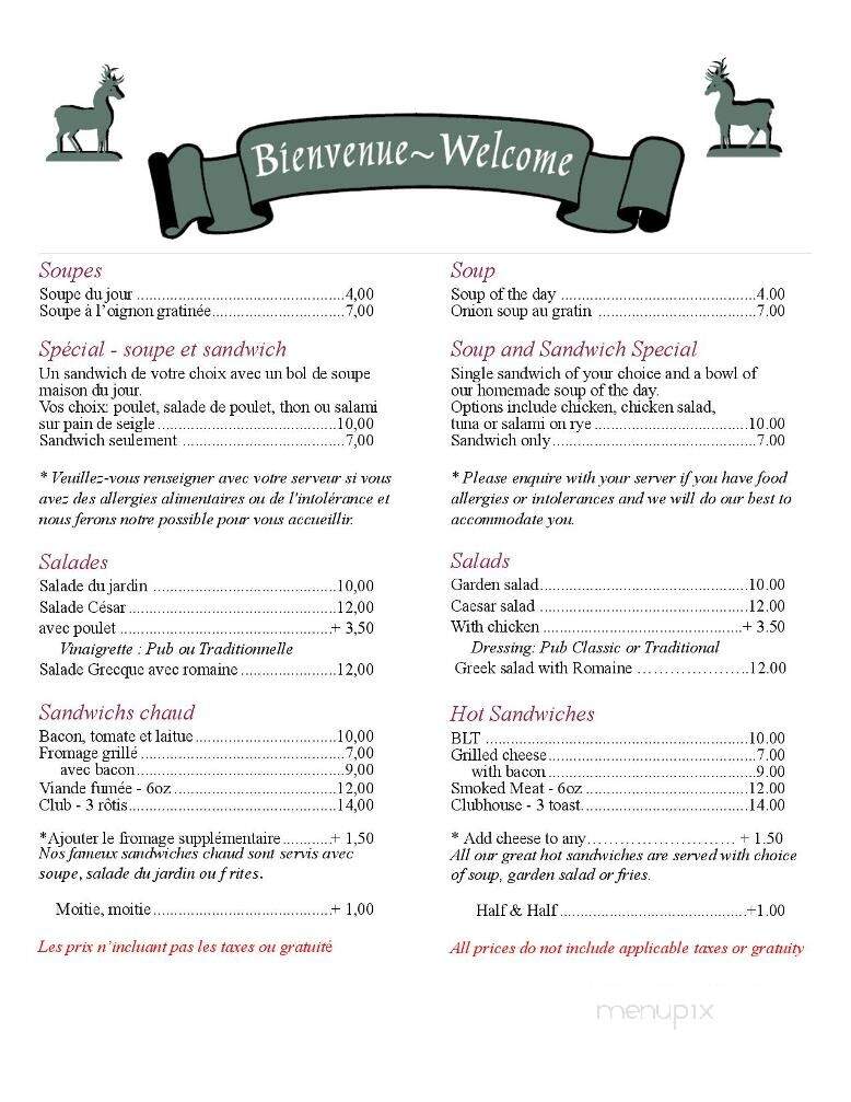 Le Pub McVey - Lac-Ste-Marie, QC menu_pic