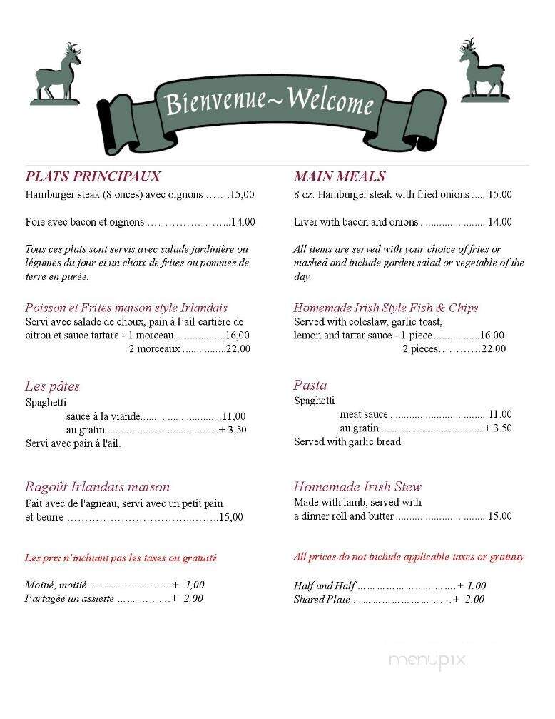 Le Pub McVey - Lac-Ste-Marie, QC menu_pic