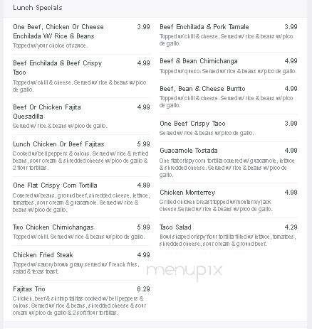 El Diamante Mexican Restaurant - Glenwood, AR menu_pic