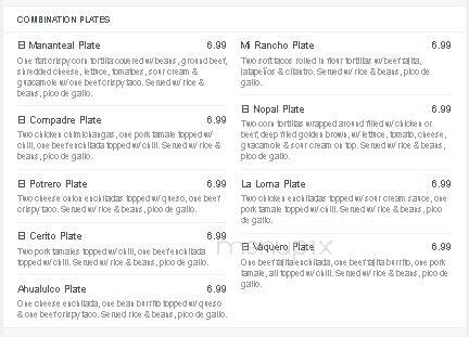 El Diamante Mexican Restaurant - Glenwood, AR menu_pic