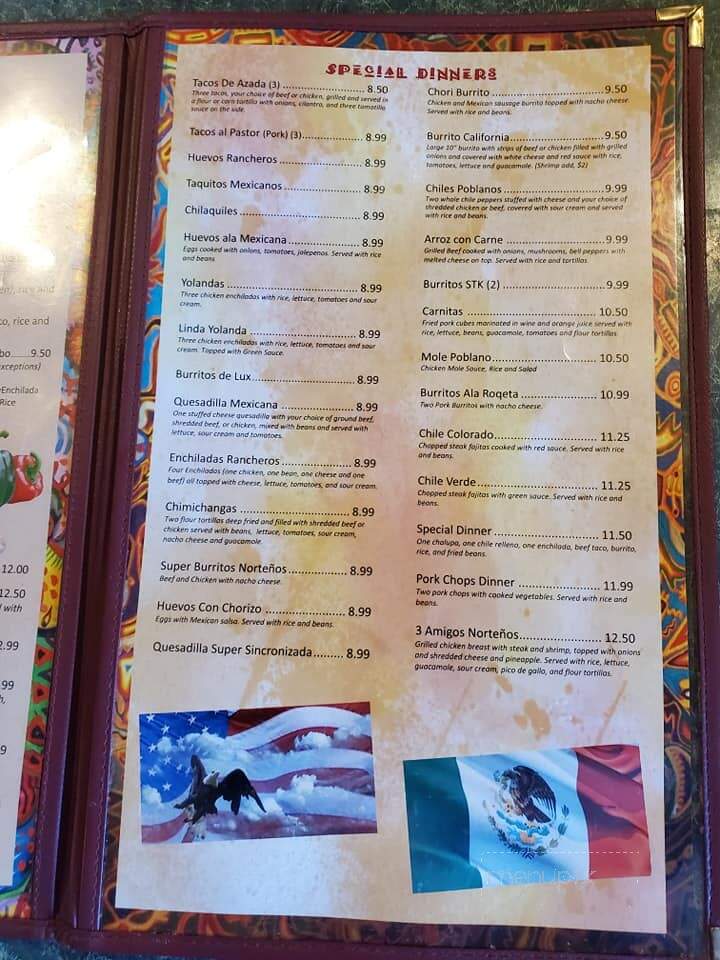 Los 3 Amigos - Prosperity, SC menu_pic