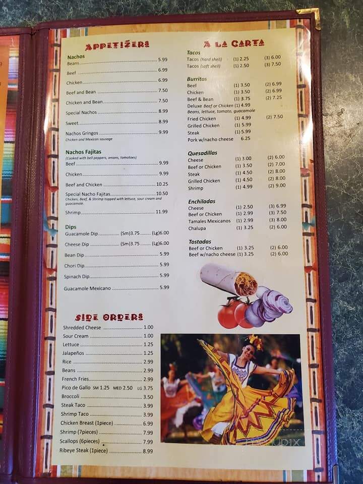 Los 3 Amigos - Prosperity, SC menu_pic