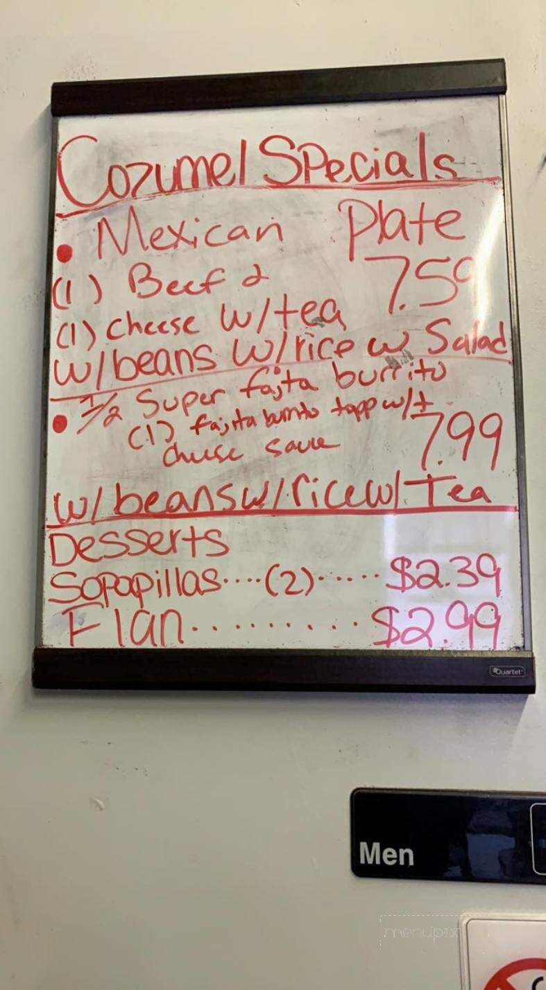 Cafe' Cozumel - Tuscola, TX menu_pic