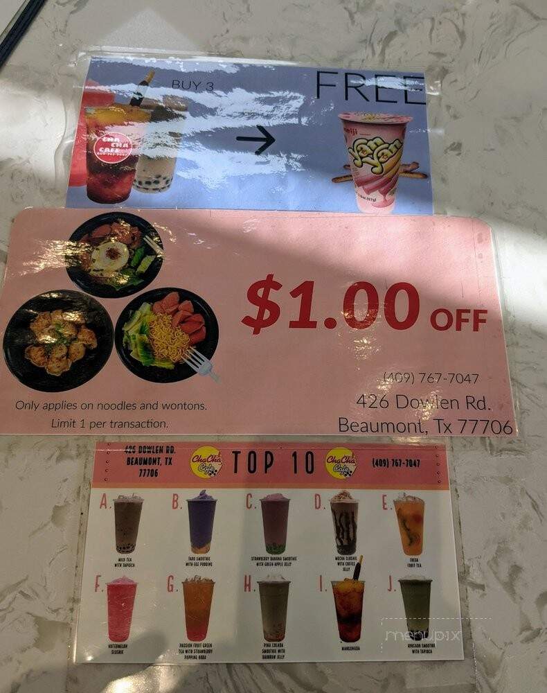 Cha Cha Teahouse - Beaumont, TX menu_pic