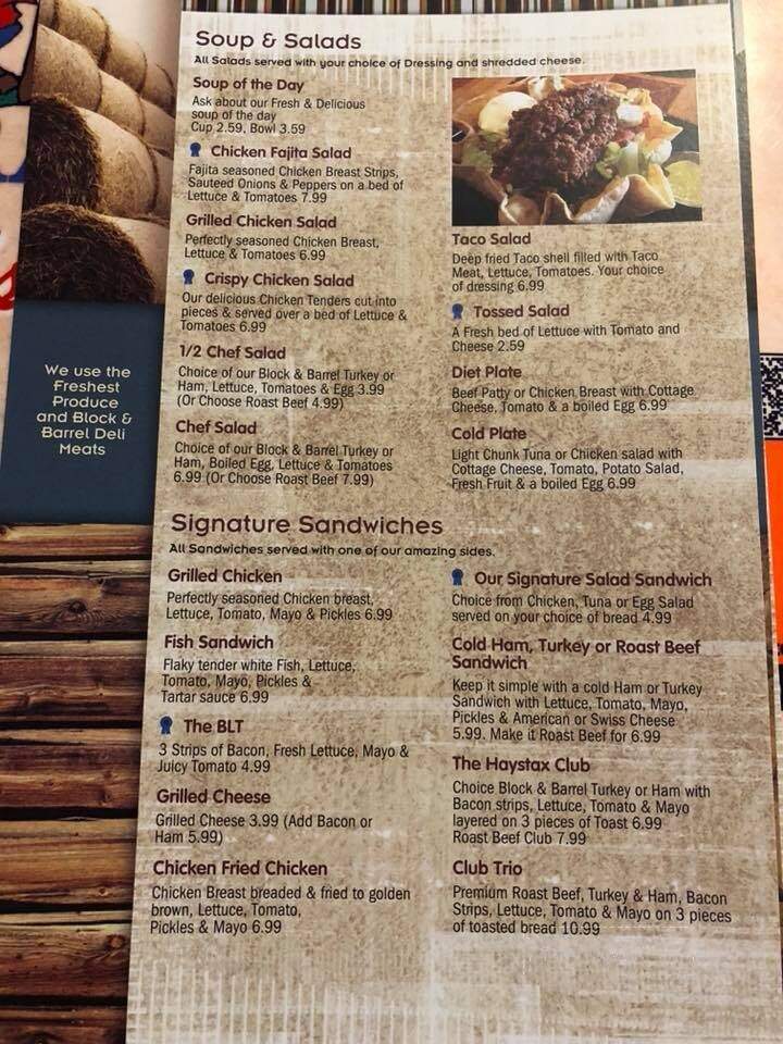 Greg's Haystax Restaurant - Umatilla, FL menu_pic