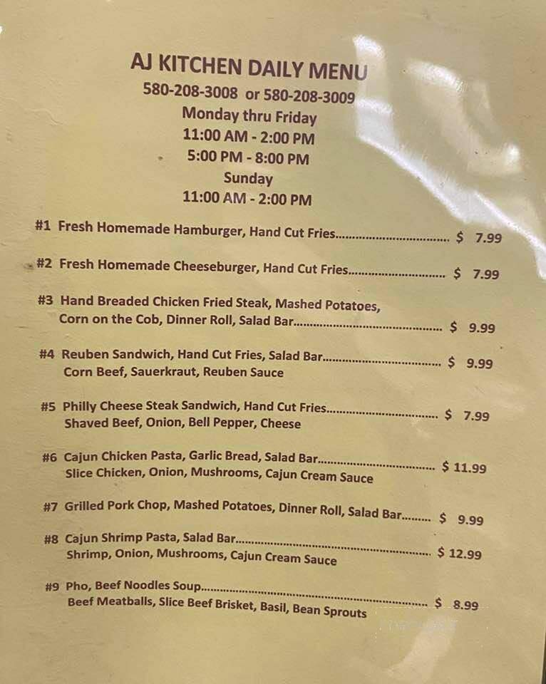 AJ 's Steak & Pasta - Idabel, OK menu_pic