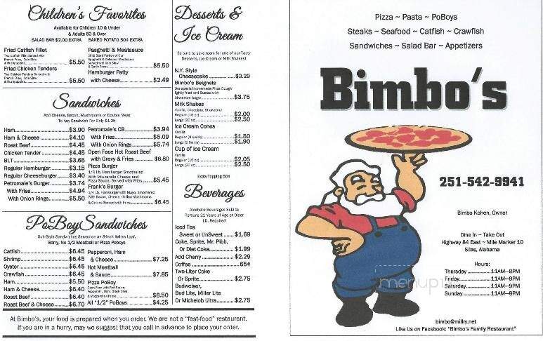 Bimbo's Restaurant - Silas, AL