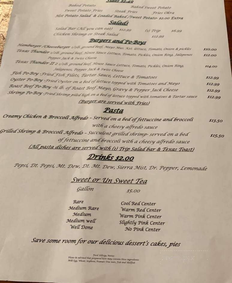 T-Bones Steakhouse - Union, MS menu_pic