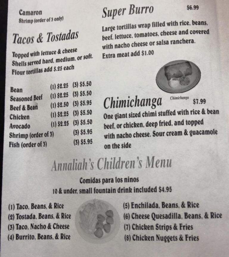 Restaurante El Mariachi - Moline, IL menu_pic